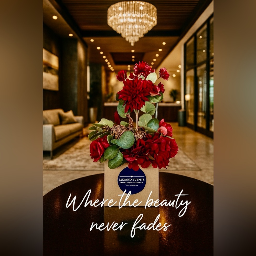 Red Faux Floral Arrangement
